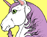 Dibujo Cabeza de unicornio pintado por malteada