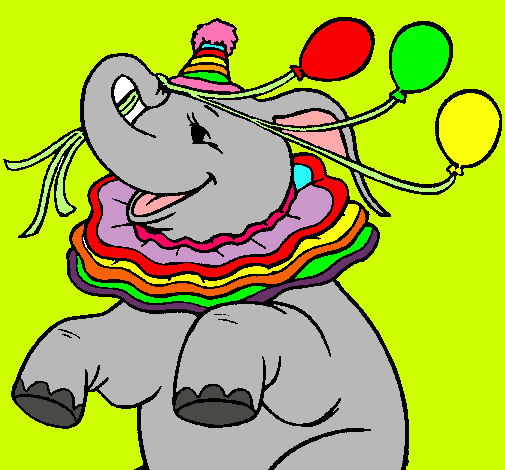 Elefante con 3 globos