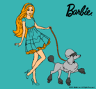 Dibujo Barbie paseando a su mascota pintado por melosa