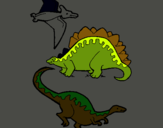 Dibujo Tres clases de dinosaurios pintado por JOSE-ANGEL