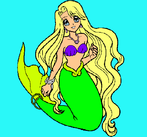 Dibujo Sirenita pintado por Priscii