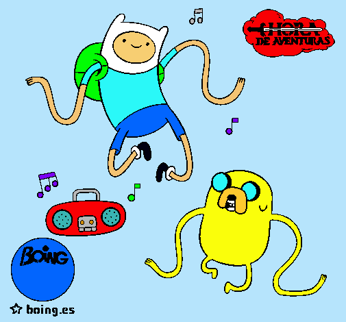 Finn y Jake escuchando música