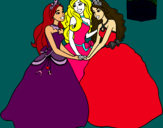 Dibujo Barbie y sus amigas princesas pintado por yalla