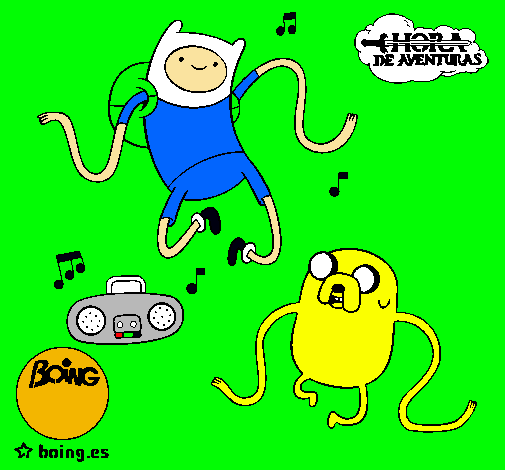 Finn y Jake escuchando música