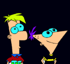 Dibujo Phineas y Ferb pintado por Mauren