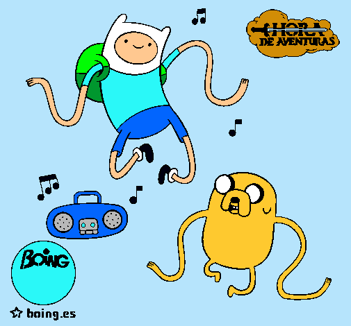 Finn y Jake escuchando música