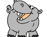 Dibujo Hipopótamo pintado por hipopotam