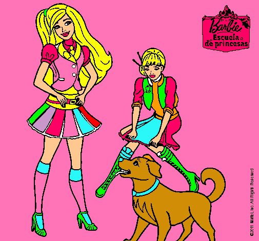 Barbie con su perrito y una amiga