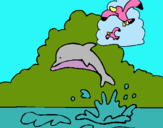 Dibujo Delfín y gaviota pintado por KINDO