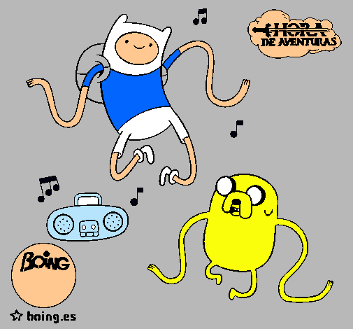 Finn y Jake escuchando música