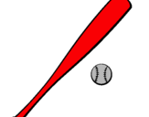 Dibujo Bate y bola de béisbol pintado por alandavid
