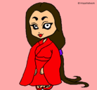 Dibujo Princesa con kimono pintado por 555888858555