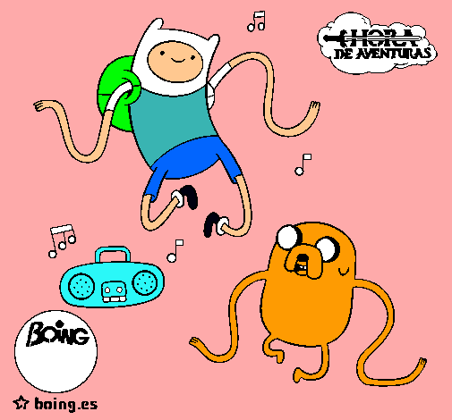 Finn y Jake escuchando música