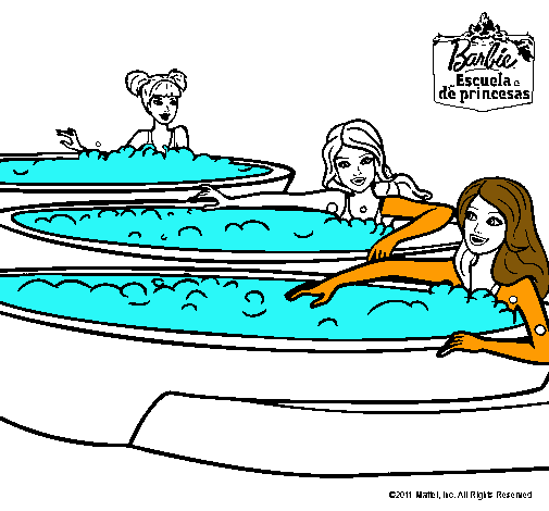 Barbie y sus amigas en el jacuzzi