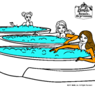 Dibujo Barbie y sus amigas en el jacuzzi pintado por nnnnnmmmmvcf