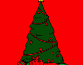 Dibujo Abeto con adornos navideños pintado por 060744