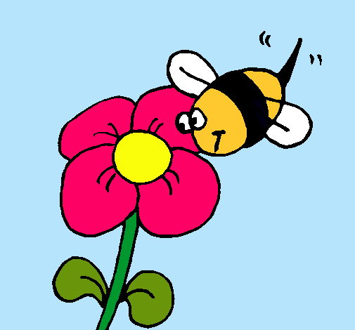 Abeja y flor