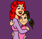 Dibujo Madre e hija abrazadas pintado por clara83