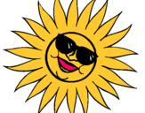Dibujo Sol con gafas de sol pintado por lfuentealba