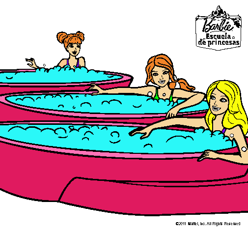 Barbie y sus amigas en el jacuzzi