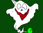 Dibujo Fantasma con sombrero de fiesta pintado por gaelis