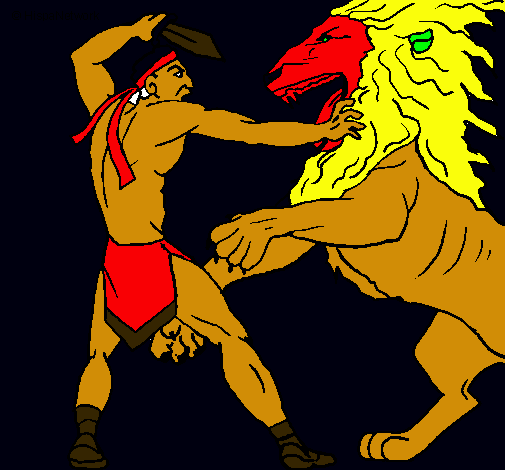 Gladiador contra león