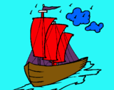 Dibujo Barco velero pintado por karnal