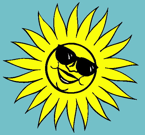 Dibujo Sol con gafas de sol pintado por mariafe
