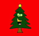 Dibujo árbol navidad pintado por 060744