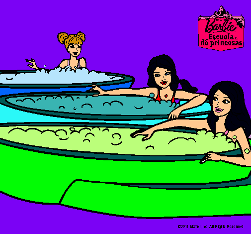 Barbie y sus amigas en el jacuzzi