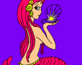 Dibujo Sirena y perla pintado por bratz