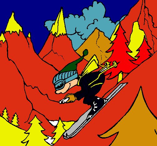 Dibujo Esquiador pintado por jeanet