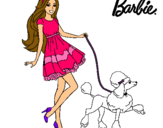 Dibujo Barbie paseando a su mascota pintado por barmartan