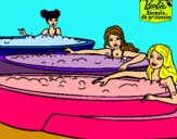 Dibujo Barbie y sus amigas en el jacuzzi pintado por Sther