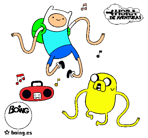 Finn y Jake escuchando música