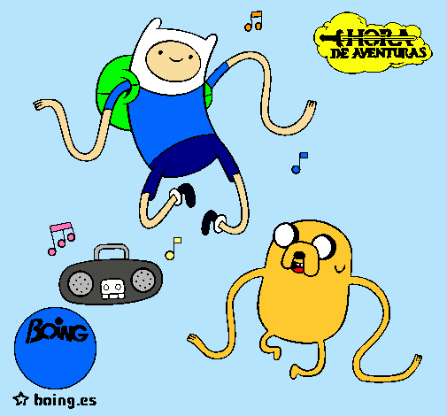 Finn y Jake escuchando música