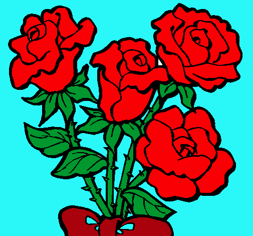 Dibujo Ramo de rosas pintado por sandr000