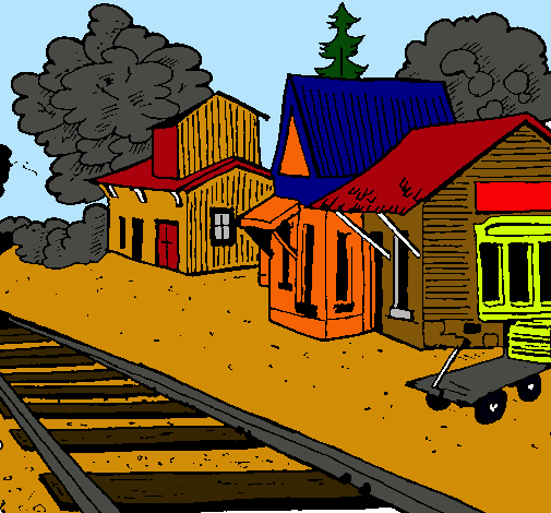 Dibujo Estación de tren pintado por luc10