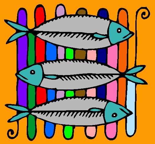 Dibujo Pescado a la brasa pintado por catarinita10