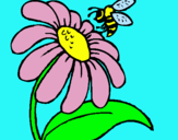 Dibujo Margarita con abeja pintado por Helga