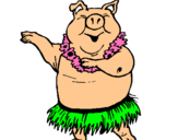 Dibujo Cerdo hawaiano pintado por cazadorcin