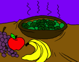 Dibujo Fruta y caracoles a la cazuela pintado por catarinita10