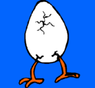 Dibujo Huevo con patas pintado por HUEVITO