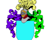 Dibujo Escudo de armas y casco pintado por claro