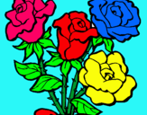 Dibujo Ramo de rosas pintado por andresuarez