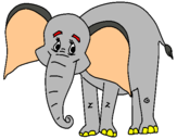 Dibujo Elefante feliz pintado por cristobalin