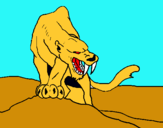 Dibujo Tigre con afilados colmillos pintado por neptuno