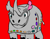 Dibujo Rinoceronte pintado por miyu