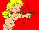 Dibujo Cupido apuntando con la flecha pintado por 060744