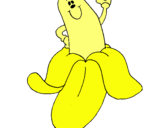 Dibujo Banana pintado por amarillo